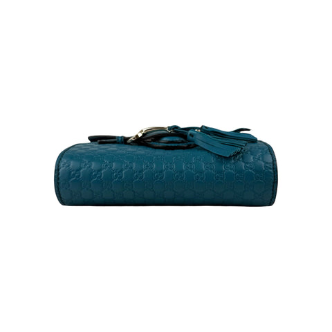 Gucci Teal Blue Micro Guccissima Leather Emily Chain Small Shoulder Bag
