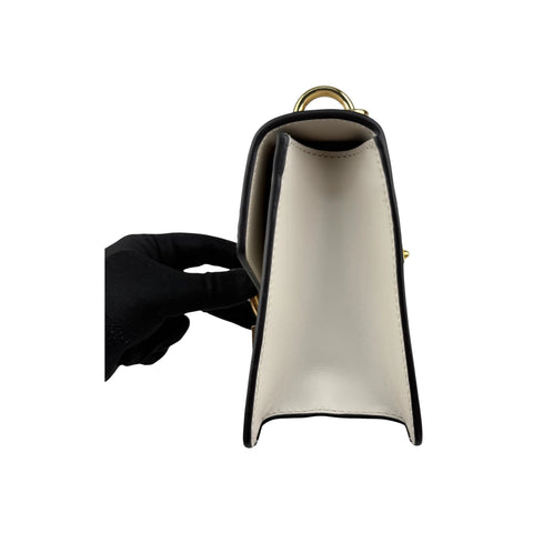 Gucci White Calfskin Leather Small Sylvie Shoulder Bag