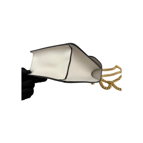 Gucci White Calfskin Leather Small Sylvie Shoulder Bag