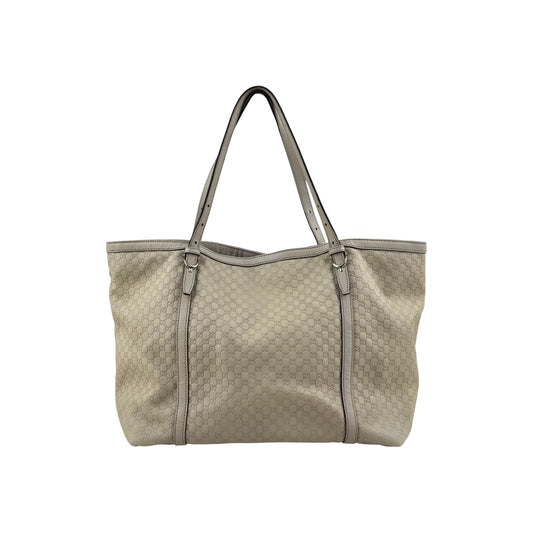 Gucci White Micro Guccissima Leather Nice Tote Bag