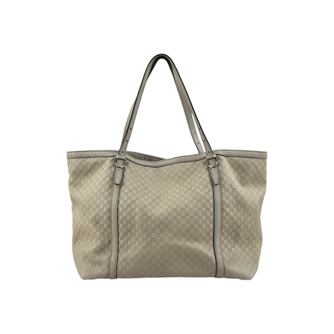 Gucci White Micro Guccissima Leather Nice Tote Bag