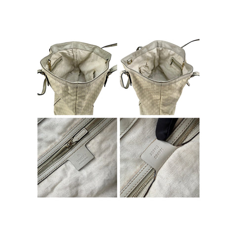 Gucci White Micro Guccissima Leather Nice Tote Bag
