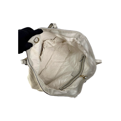 Gucci White Micro Guccissima Leather Nice Tote Bag