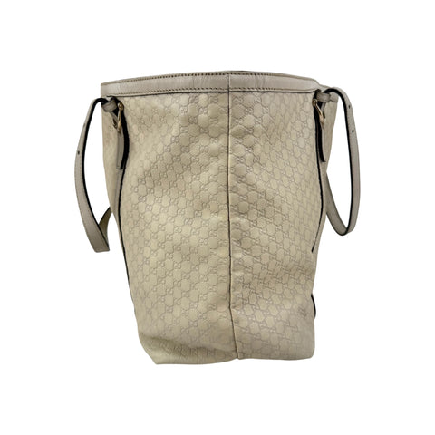 Gucci White Micro Guccissima Leather Nice Tote Bag