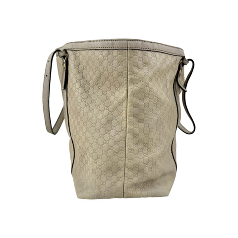 Gucci White Micro Guccissima Leather Nice Tote Bag