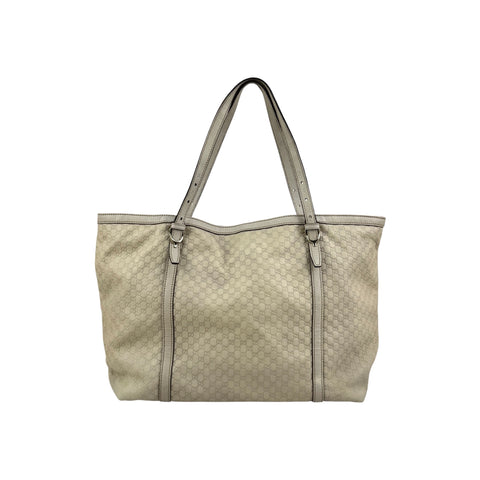 Gucci White Micro Guccissima Leather Nice Tote Bag