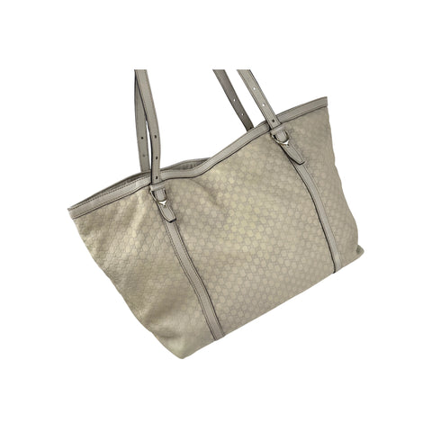 Gucci White Micro Guccissima Leather Nice Tote Bag