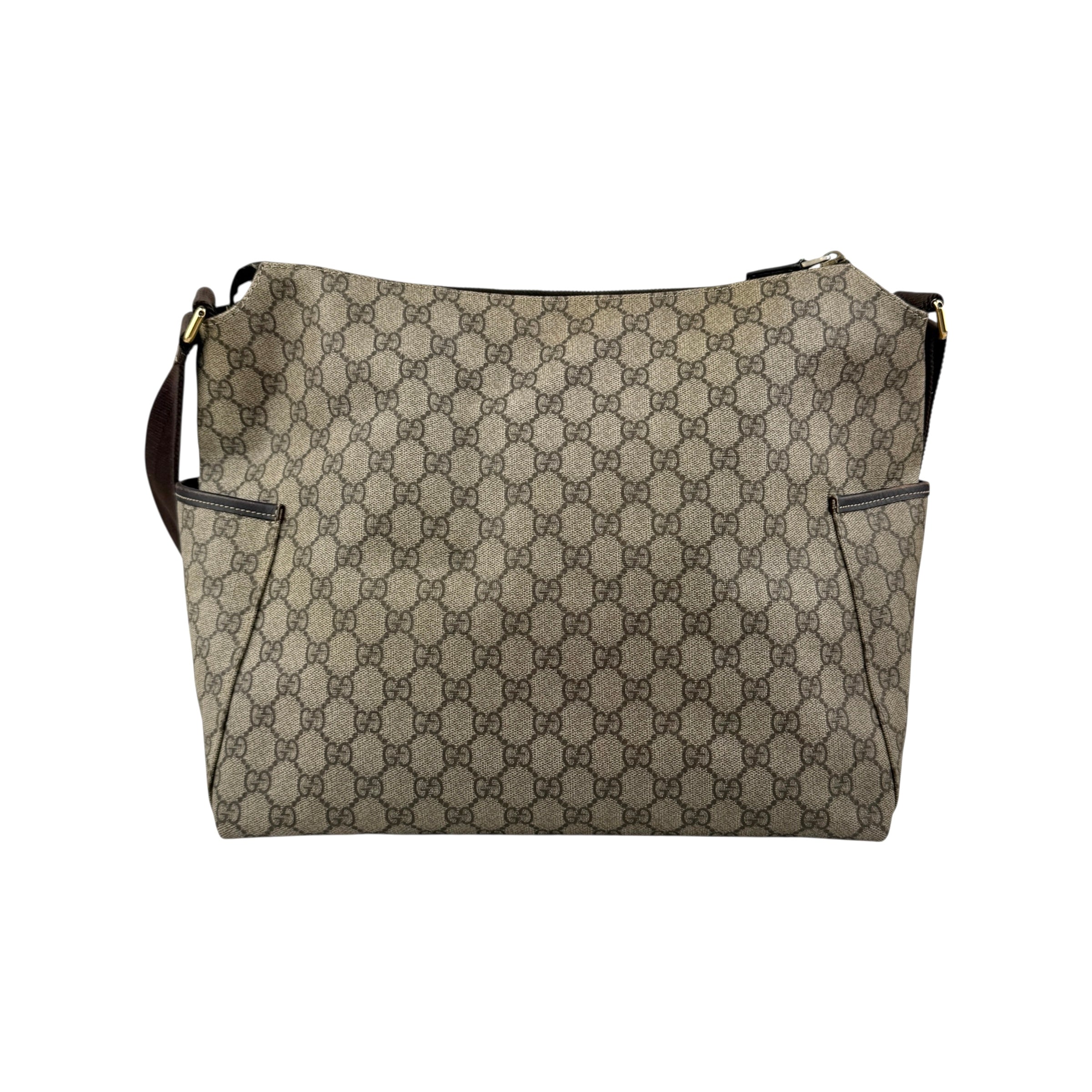 gucci beige gg supreme coated canvas baby diaper bag back