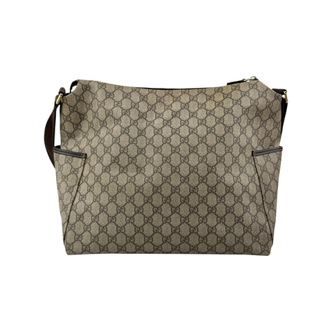 gucci beige gg supreme coated canvas baby diaper bag back