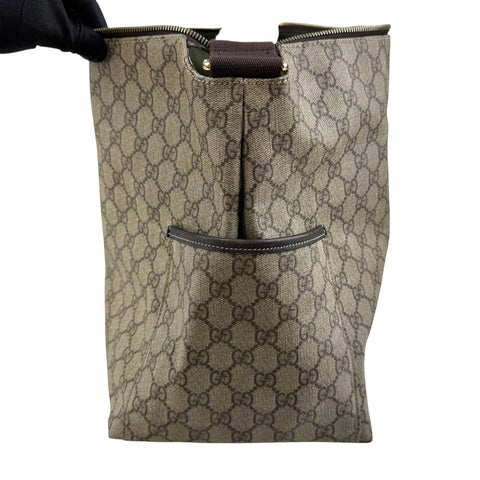 gucci beige gg supreme coated canvas baby diaper bag right