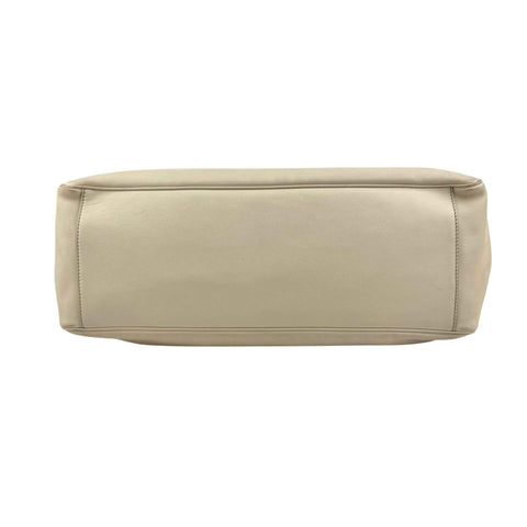 gucci beige leather positano tote bag with silk scarf bottom