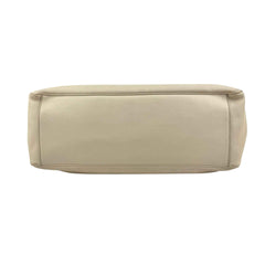 gucci beige leather positano tote bag with silk scarf bottom