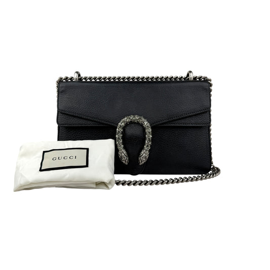 gucci black grained leather medium dionysus shoulder bag accessory