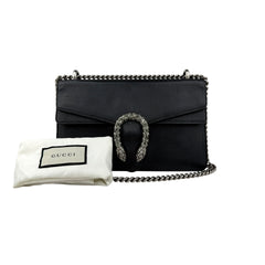 gucci black grained leather medium dionysus shoulder bag accessory