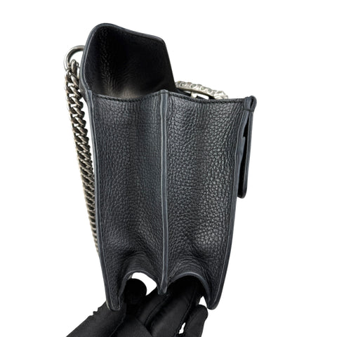gucci black grained leather medium dionysus shoulder bag left