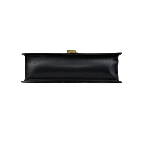 gucci black leather web sylvie shoulder bag bottom
