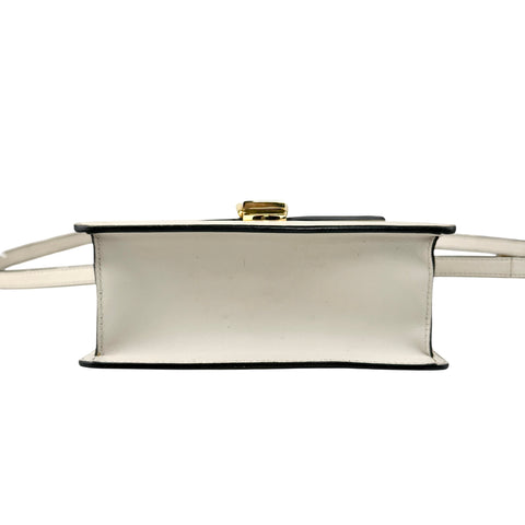 gucci calfskin mini sylvie top handle bag white bottom