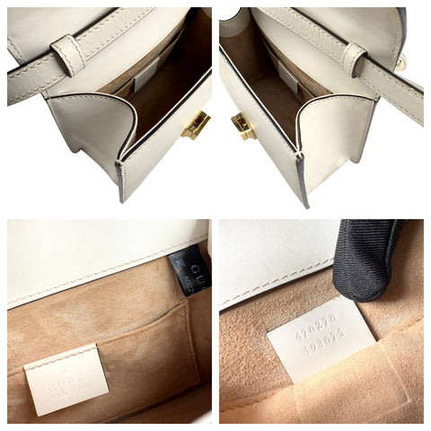 gucci calfskin mini sylvie top handle bag white inside pocket detail