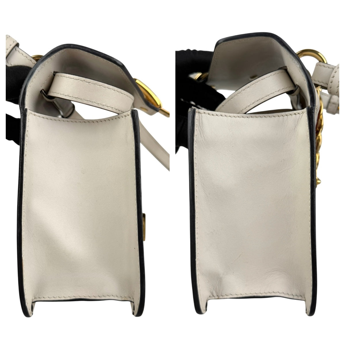 gucci calfskin mini sylvie top handle bag white right
