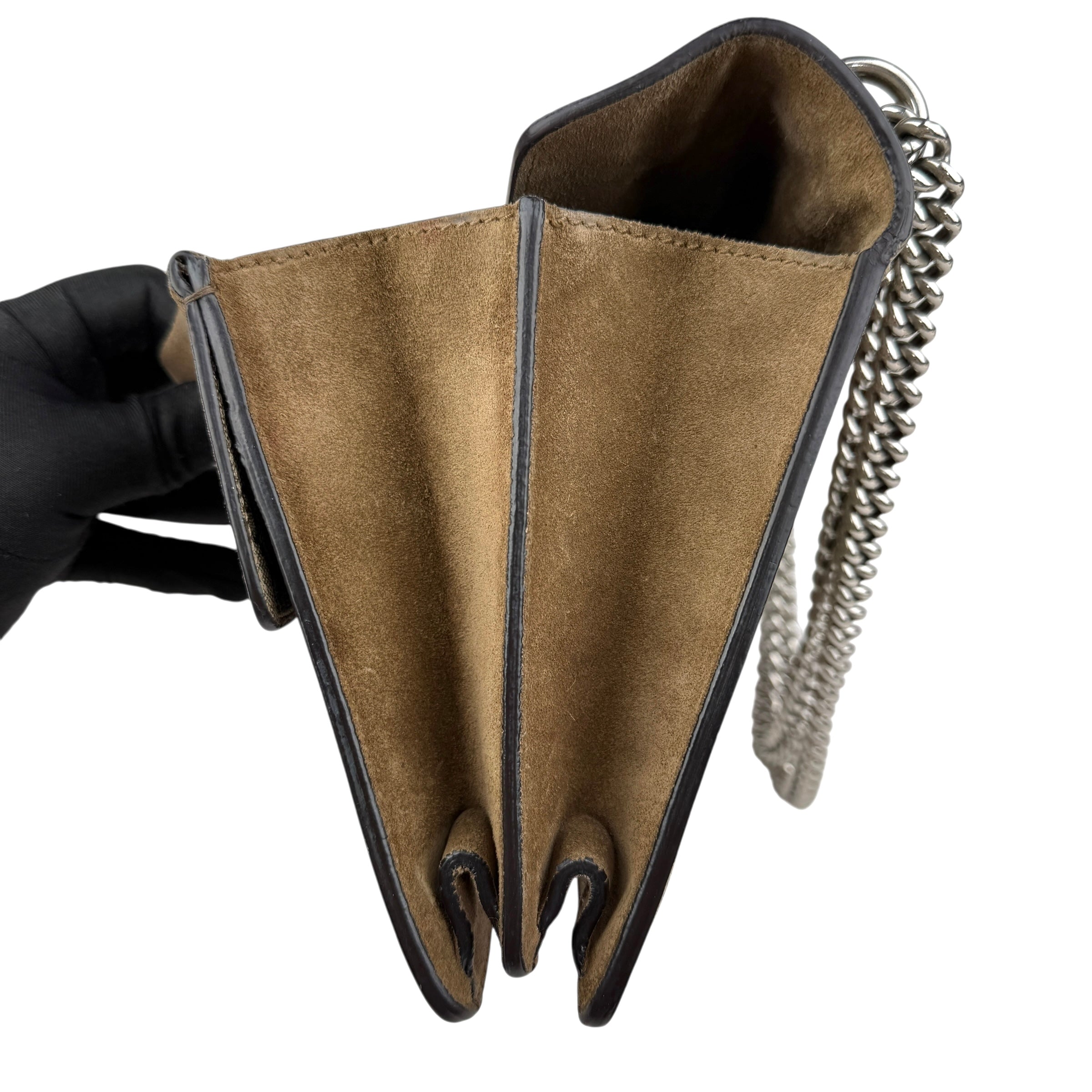 gucci dionysus gg shoulder bag medium brown canvas right