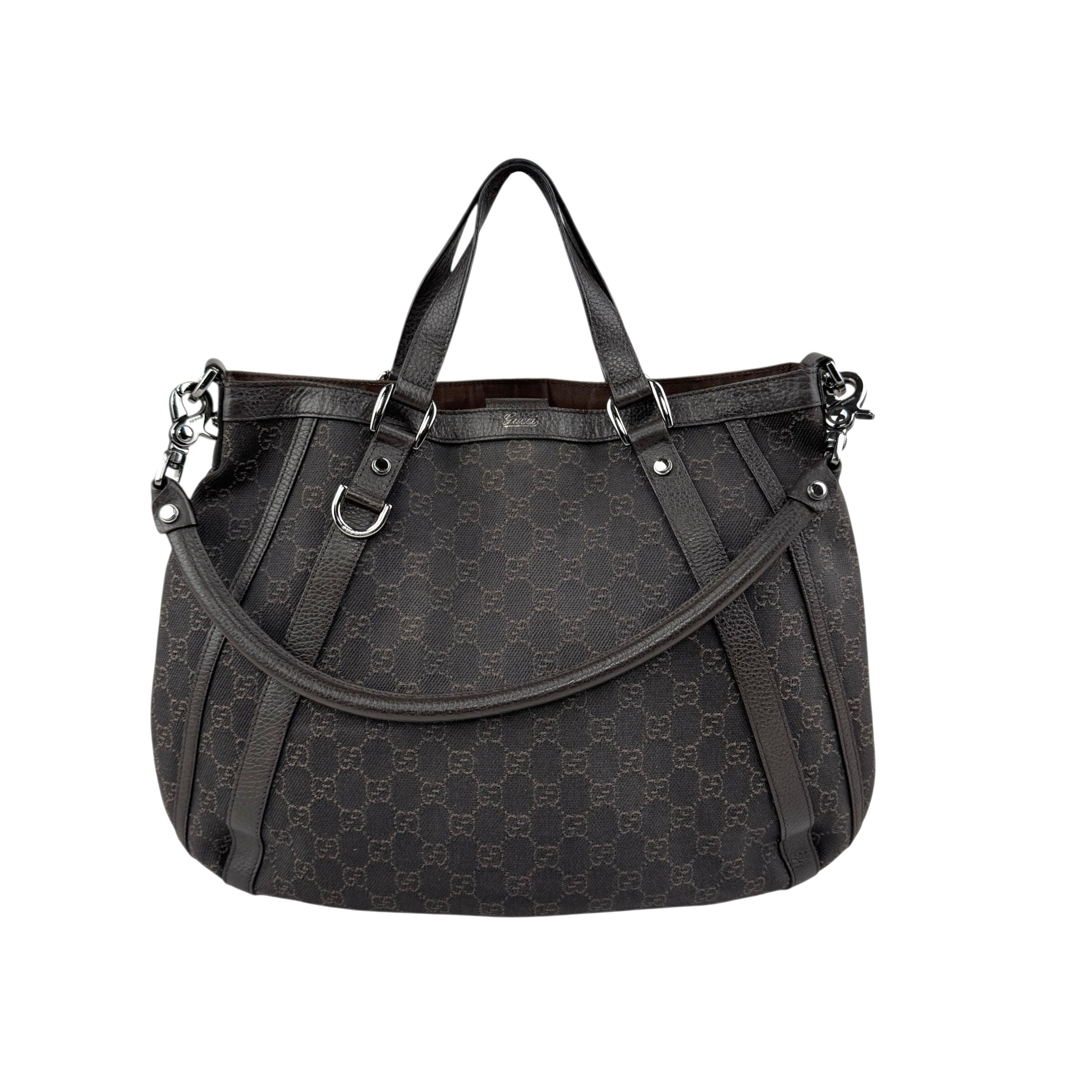gucci gg denim abbey d ring satchel back