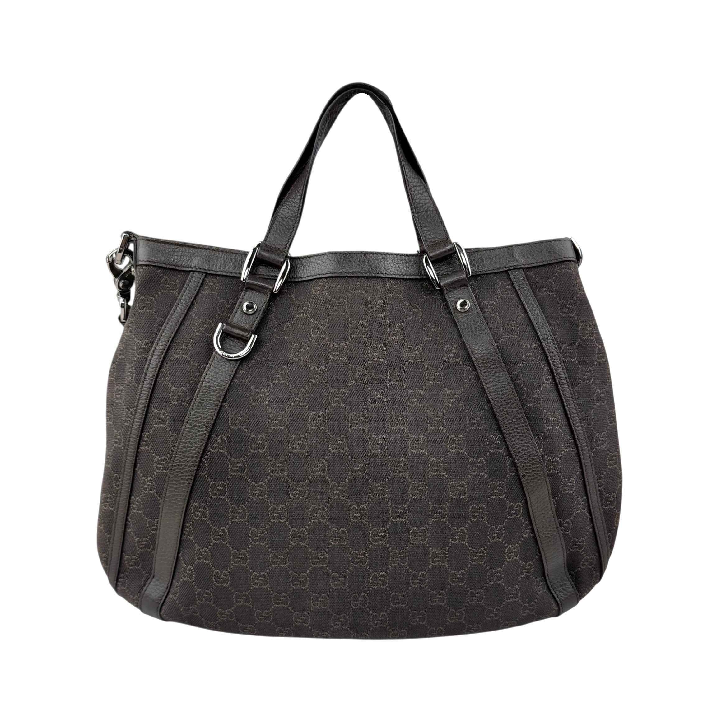 gucci gg denim abbey d ring satchel front
