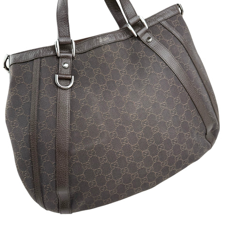 gucci gg denim abbey d ring satchel left back 45