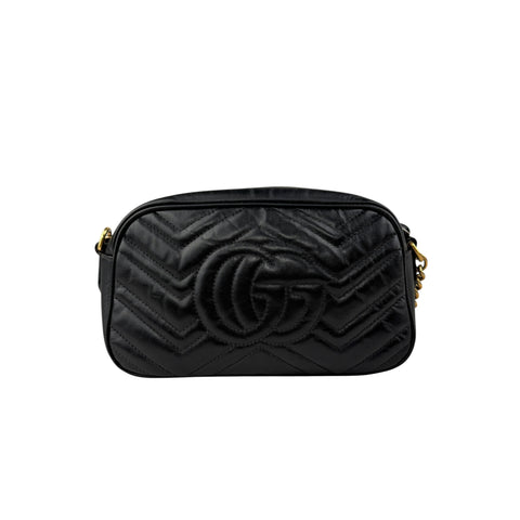 gucci gg marmont shoulder bag small black leather back