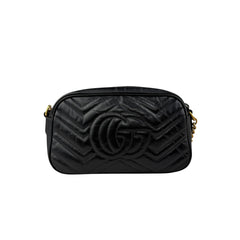 gucci gg marmont shoulder bag small black leather back