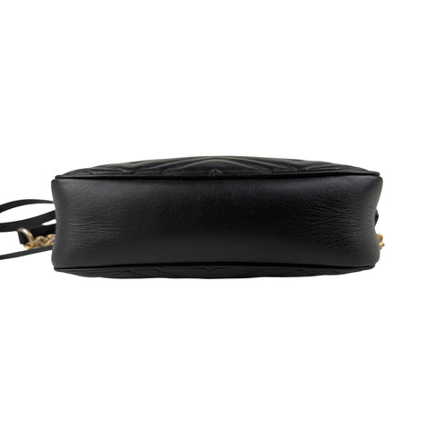 gucci gg marmont shoulder bag small black leather bottom