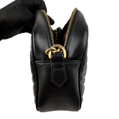 gucci gg marmont shoulder bag small black leather right