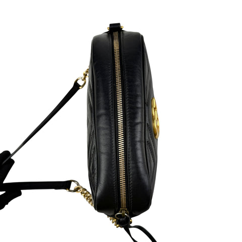 gucci gg marmont shoulder bag small black leather top