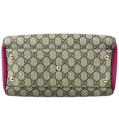 gucci gg supreme hand bag pvc leather 2way bottom
