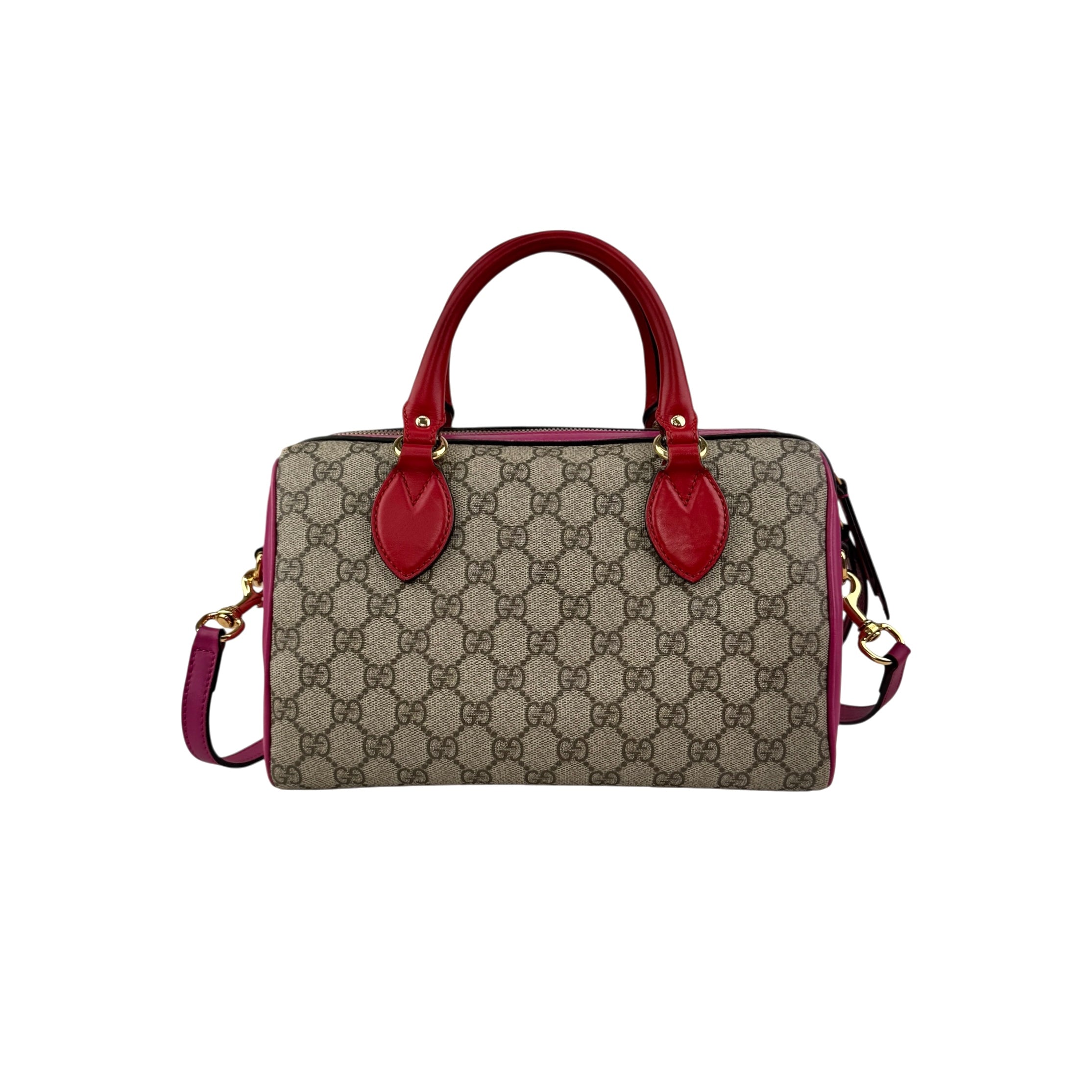 gucci gg supreme hand bag pvc leather 2way front