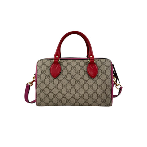 gucci gg supreme hand bag pvc leather 2way front