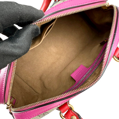 gucci gg supreme hand bag pvc leather 2way inside