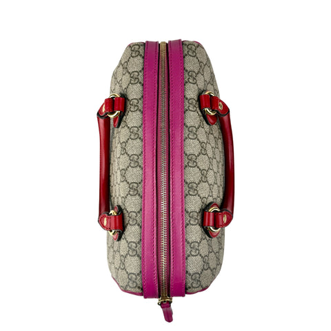 gucci gg supreme hand bag pvc leather 2way top