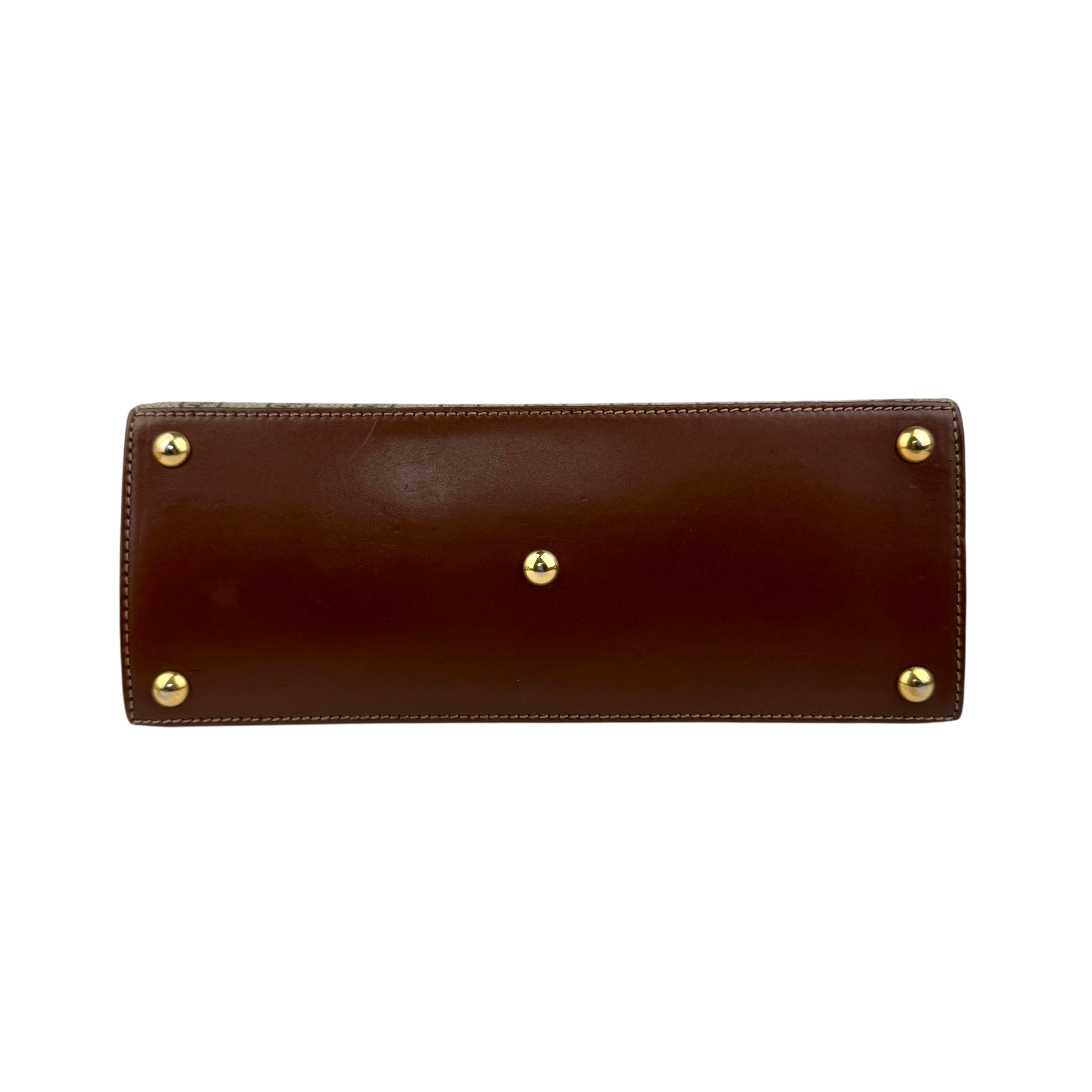 gucci gg supreme monogram calfskin padlock top handle bag bottom