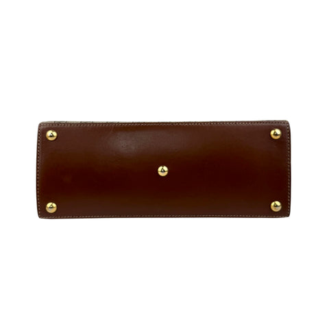 gucci gg supreme monogram calfskin padlock top handle bag bottom
