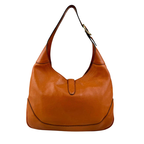 gucci leather jackie shoulder bag tan brown back