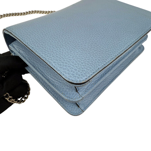 gucci light blue calfskin leather interlocking g shoulder bag right back 45