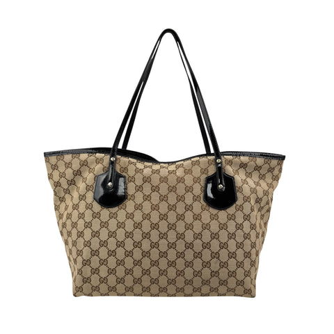 gucci medium gg canvas jolie tote brown back