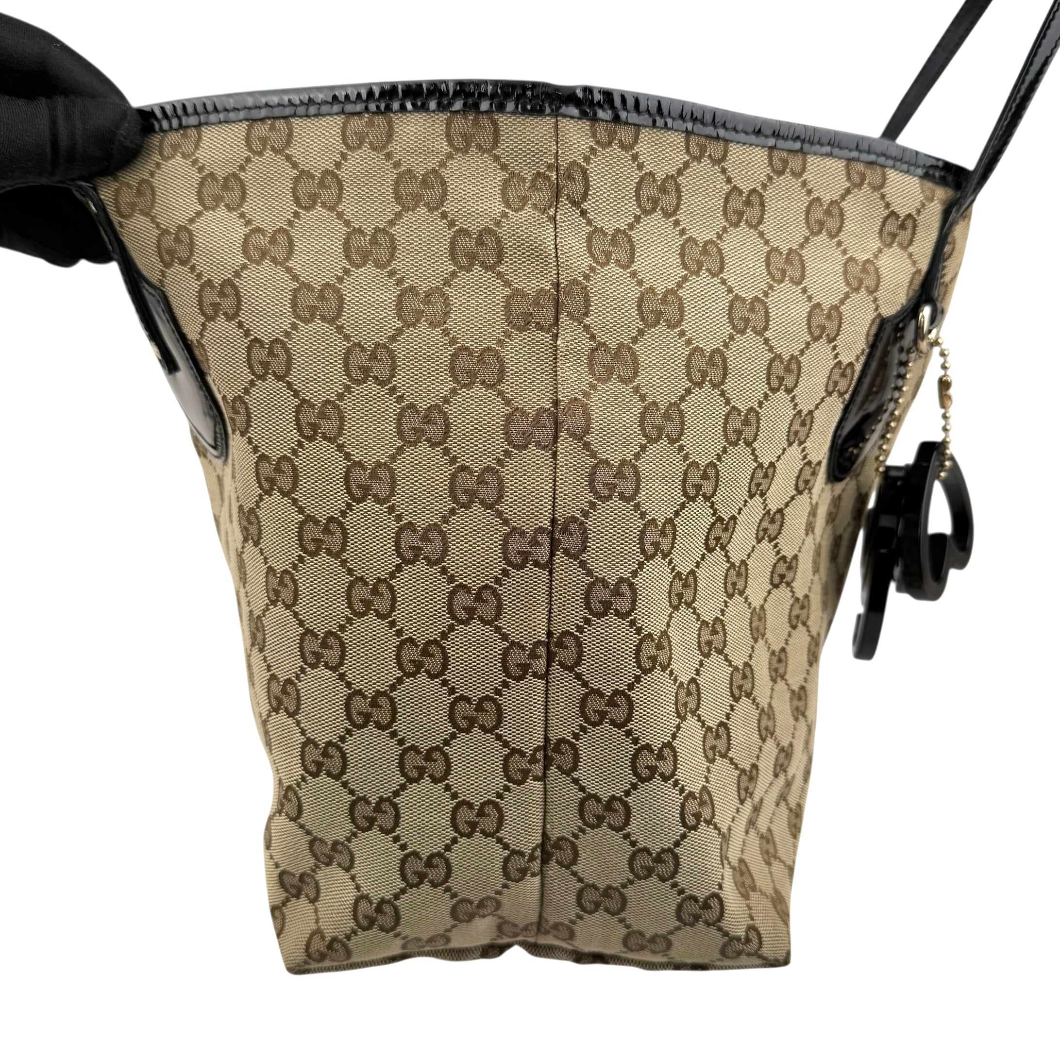 gucci medium gg canvas jolie tote brown left