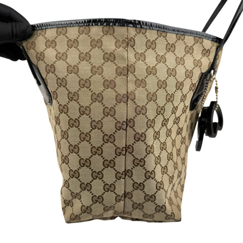 gucci medium gg canvas jolie tote brown left