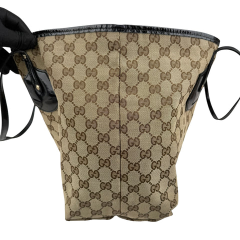 gucci medium gg canvas jolie tote brown right
