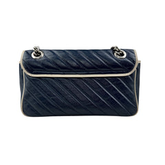 gucci navy and white gg marmont shoulder bag back