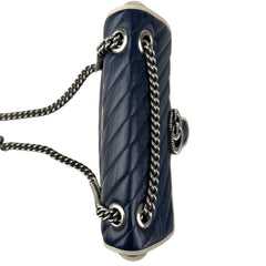 gucci navy and white gg marmont shoulder bag top