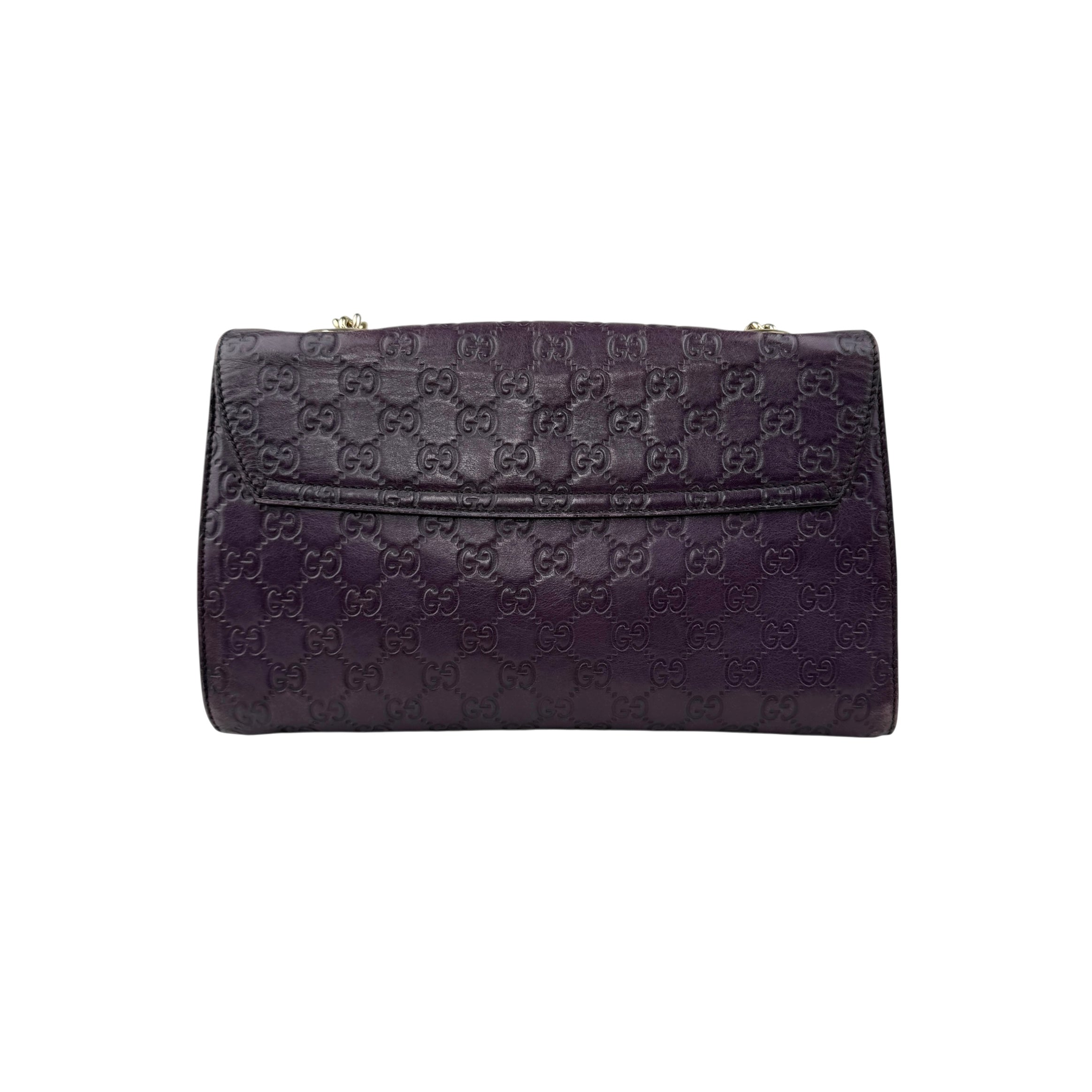 gucci purple guccissima leather emily chain shoulder bag back