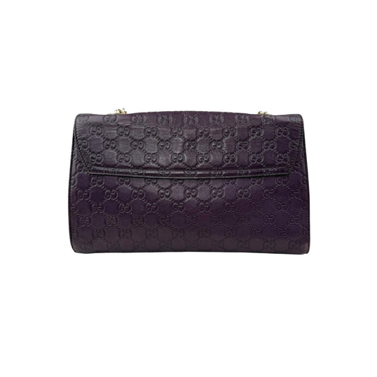 gucci purple guccissima leather emily chain shoulder bag back