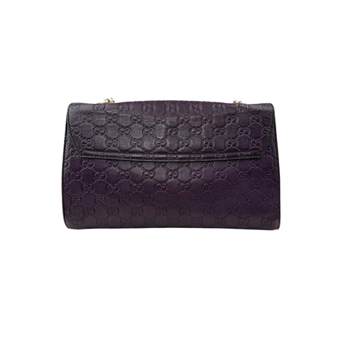 gucci purple guccissima leather emily chain shoulder bag back
